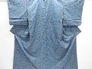 葉尽くし模様手織り紬着物